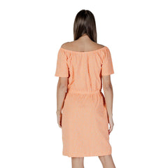 Orange Cotton Short Dress