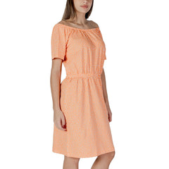 Orange Cotton Short Dress