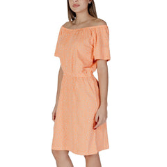 Orange Cotton Short Dress