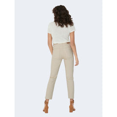 Beige Cotton Jeans & Pant