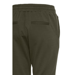 Green Polyester Casual Pants