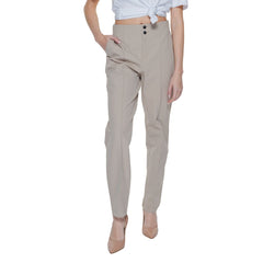 Beige Polyamide Cropped Pants