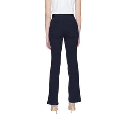 Blue Cotton Flared Pants