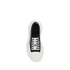 Black Cotton Chunky Sneakers
