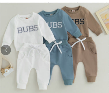 طقم سترة BUBS مطرزة بأكمام طويلة وحروف
