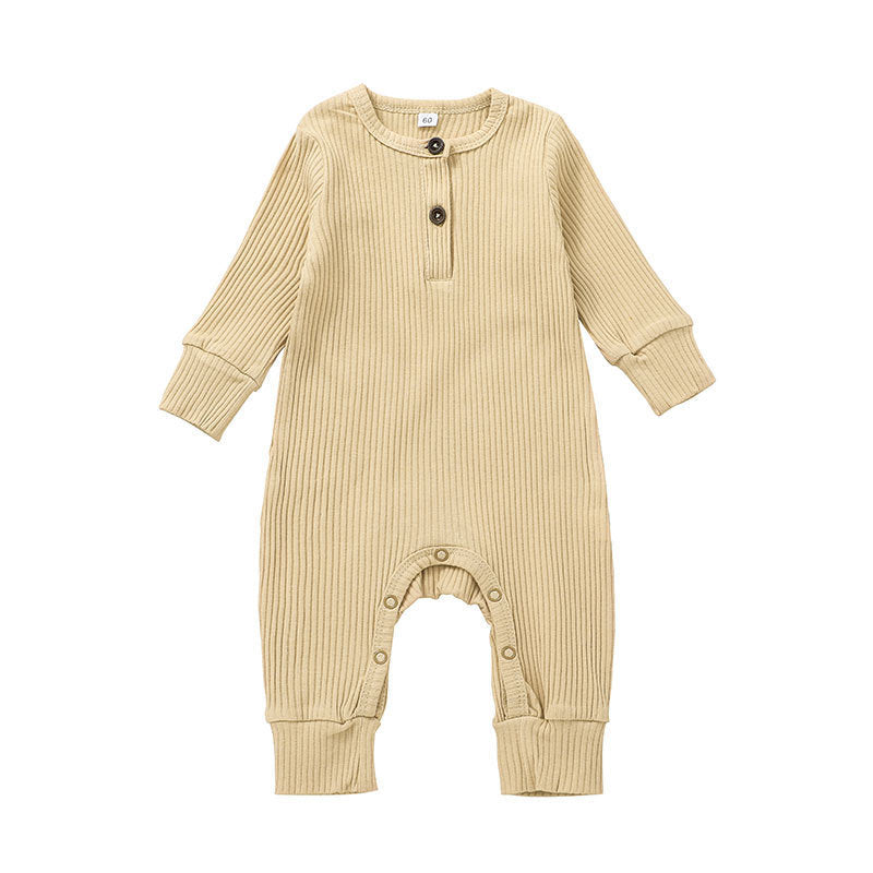 New Baby Jumpsuit Sunken Stripe Trousers Romper Western Style