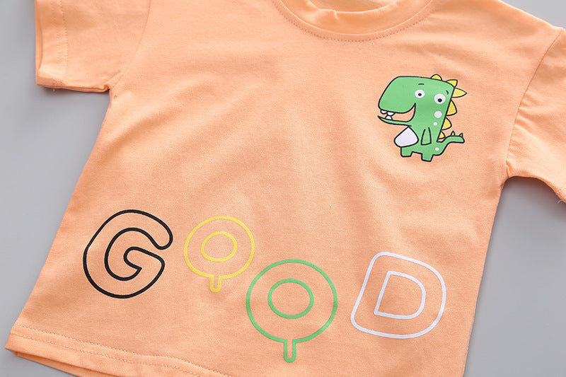 Boys' Short-sleeved Cartoon Casual Suit