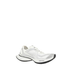 White Polyester Athletic Sneakers