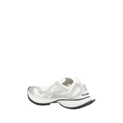 White Polyester Athletic Sneakers
