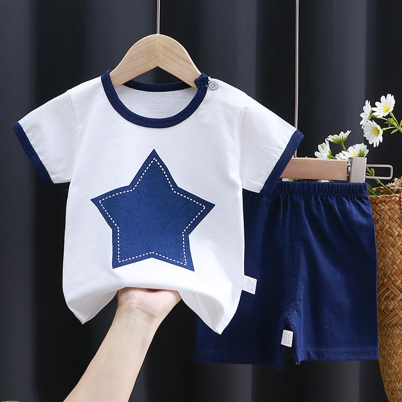 Children's Short-sleeved Suit Pure Cotton