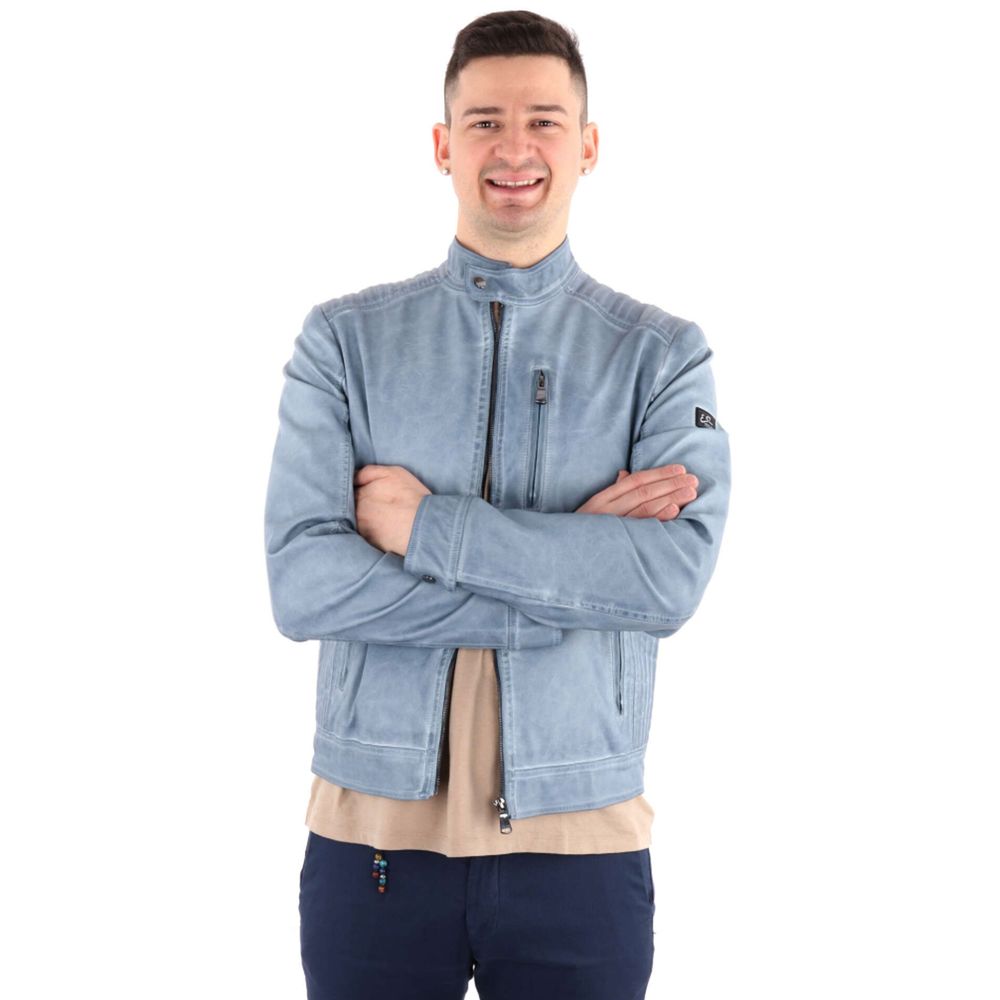 Blue Polyethylene Men Jacket