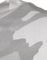 White Gray Camouflage Cotton Crew Neck T-Shirt