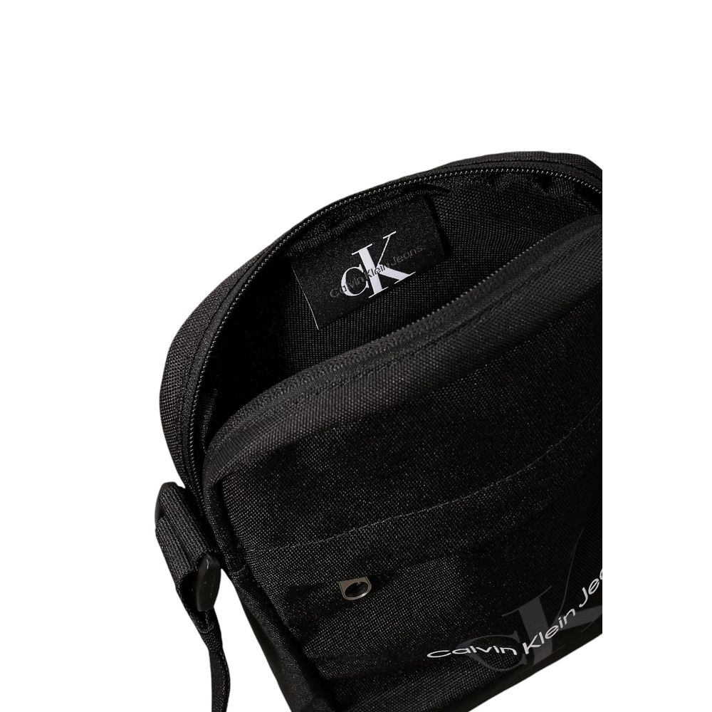 Black Recycled Polyester Messenger Bag