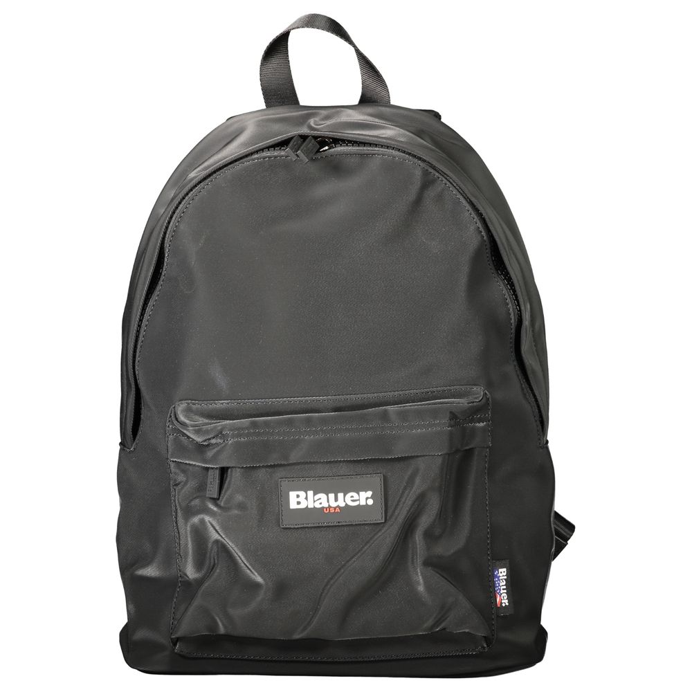 Black Polyester Men Backpack