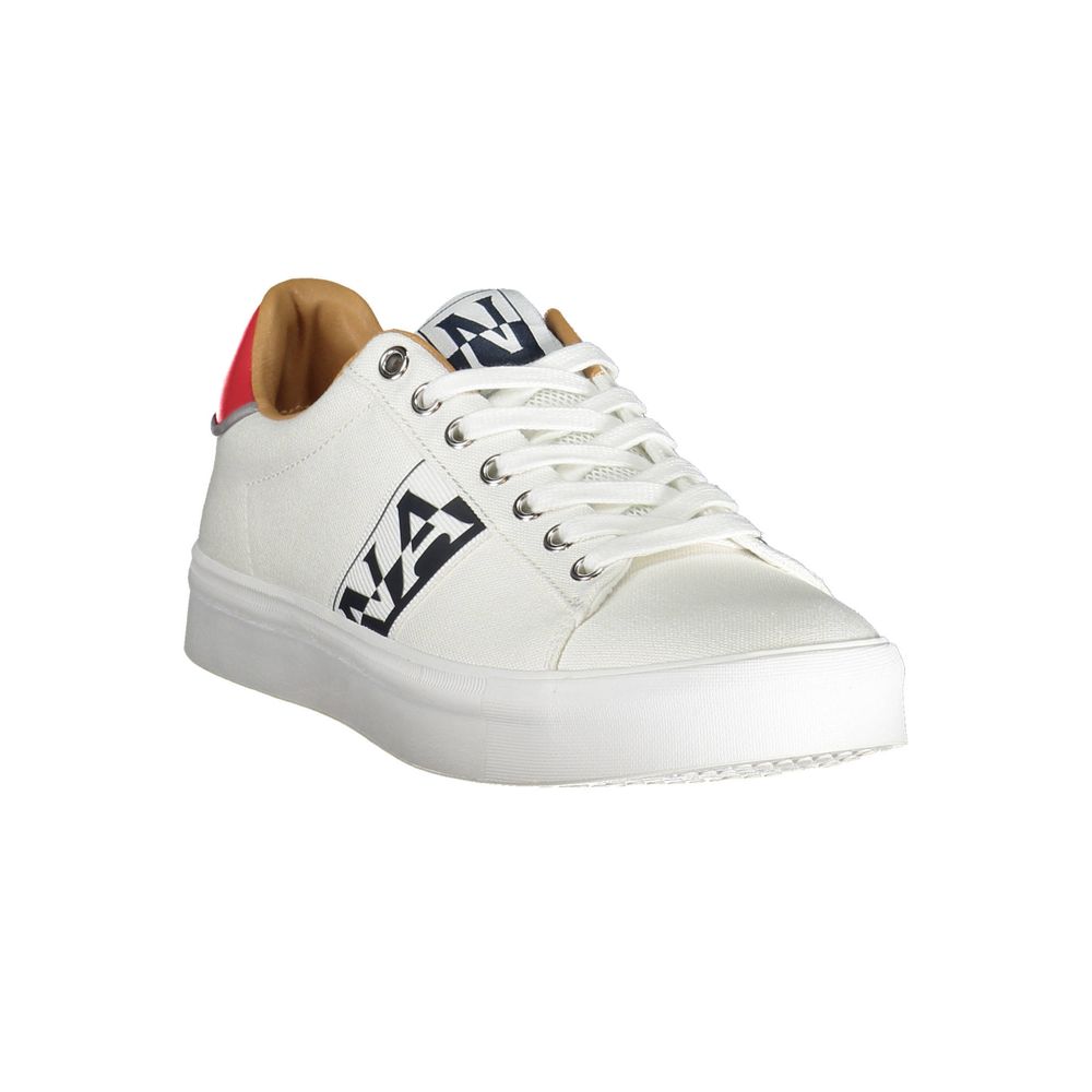 White Polyester Mens Sneaker