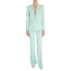 Light Blue Polyester Women Pant