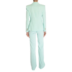 Light Blue Polyester Women Pant