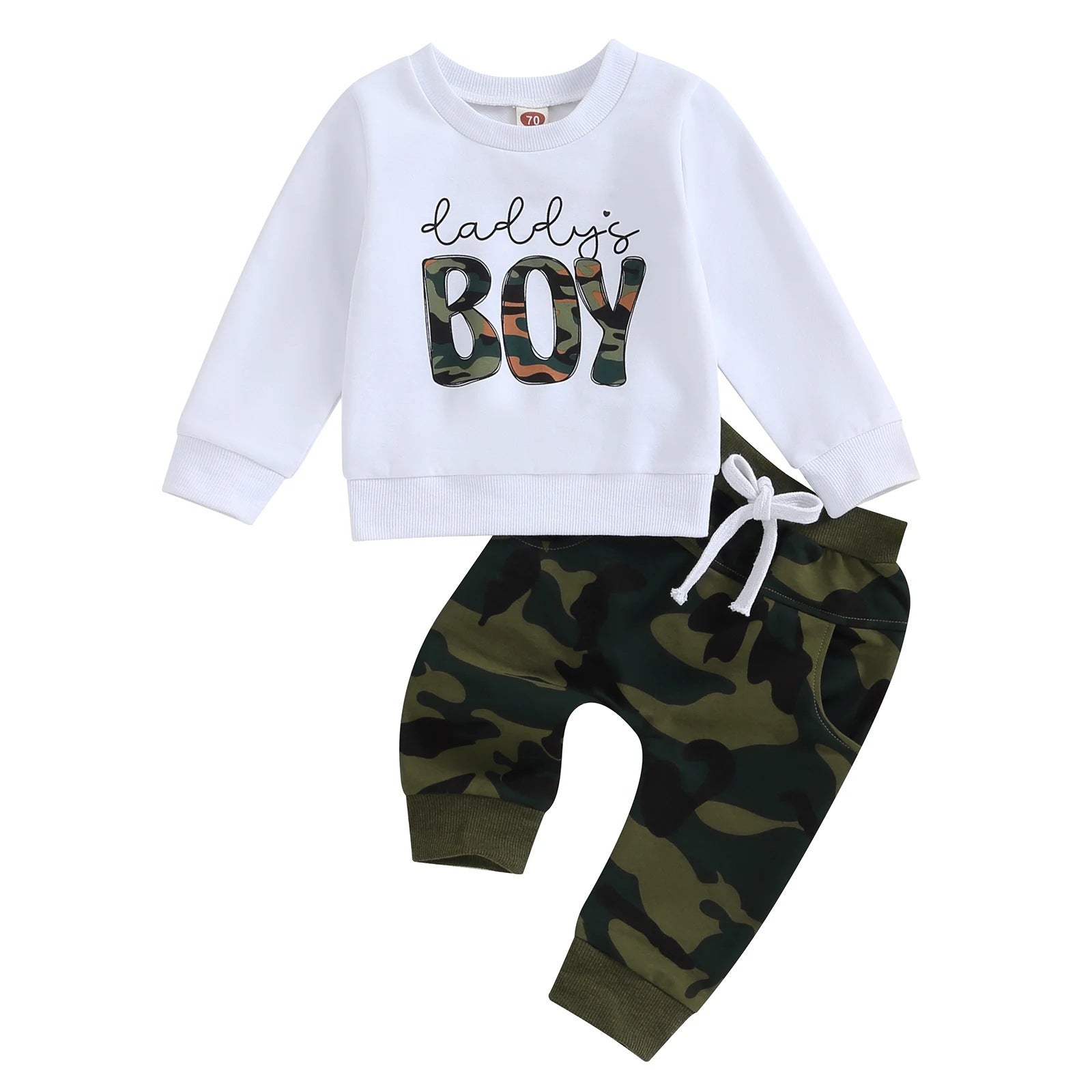 Long Sleeve British Letter Sleeves Sweater Full Printed Two-piece Suit