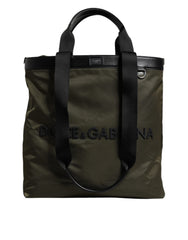 Military Green Nylon Shoulder Strap Tote Bag
