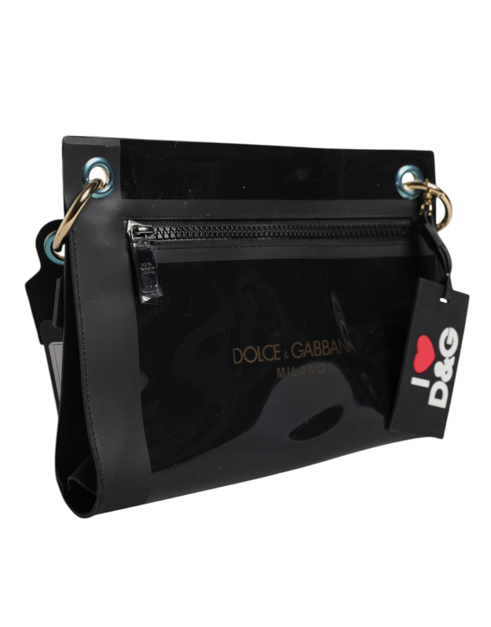Black PVC Leather Pouch Shoulder Strap Bag