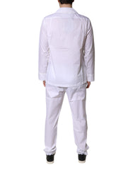White Cotton Shirt Pants Pajama Set Sleepwear