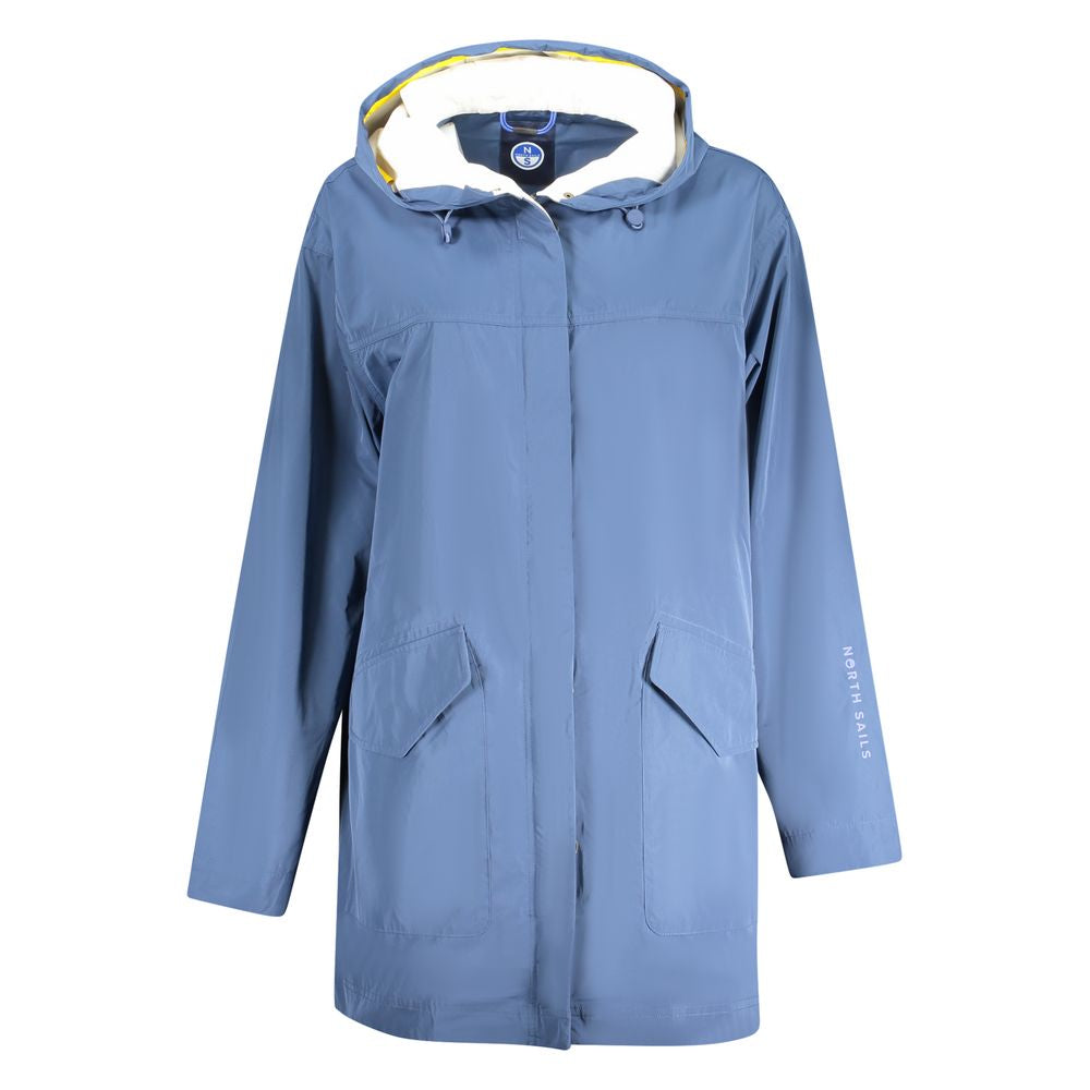 Blue Polyester Jackets &amp; Coat