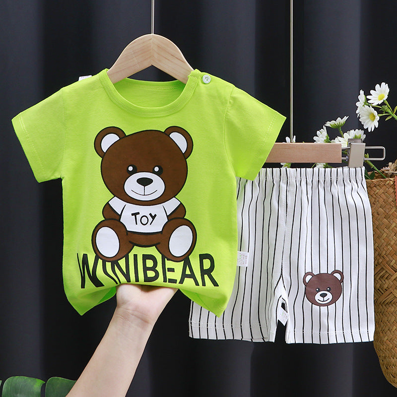 Children's Short-sleeved Suit Pure Cotton