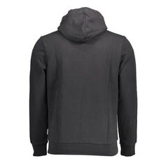 Black Cotton Men Hoodie