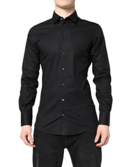 Black Gold Cotton Long Sleeves Dress Shirt