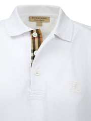 White Cotton Collared Polo Shirt