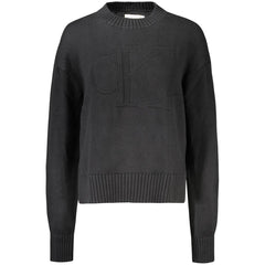 Black Cotton Women Sweater