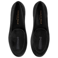 Black Velvet Loafer