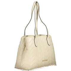 Beige Polyurethane Women's Handbag