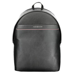 Black Polyester Men Backpack
