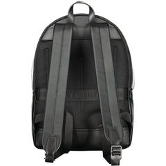 Black Polyester Men Backpack