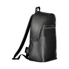 Black Polyester Men Backpack
