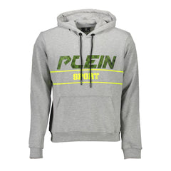 Gray Cotton Men's Hooded Sweater