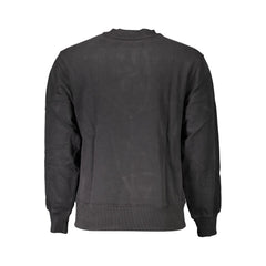 Black Cotton Men Sweatshirt