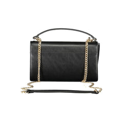 Black Polyurethane Women Shoulder Bag