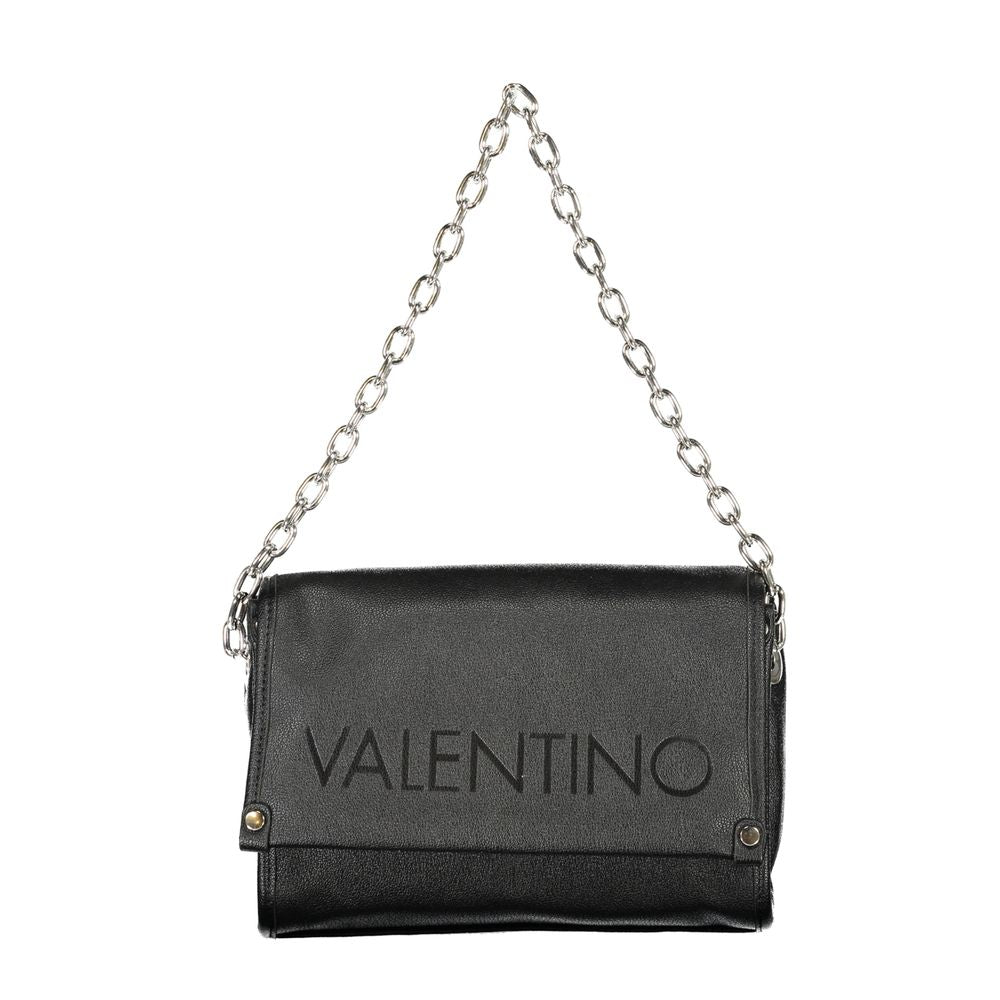 Black Polyurethane Women's Shoulder Bag