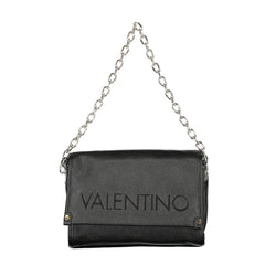 Black Polyurethane Women's Shoulder Bag