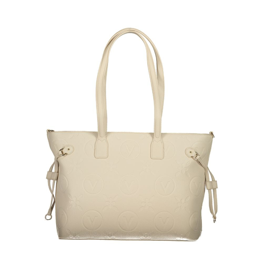Beige Polyurethane Women's Handbag