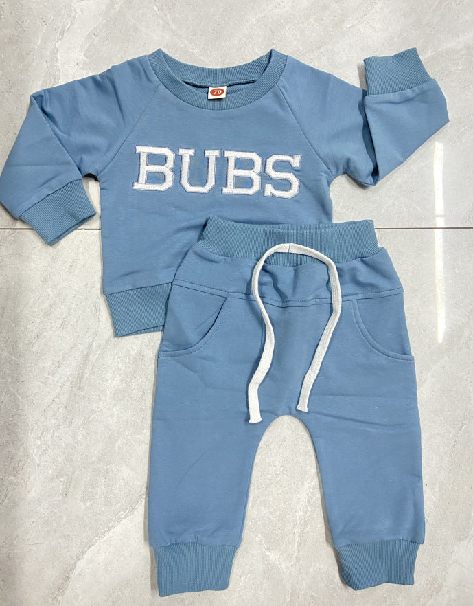 طقم سترة BUBS مطرزة بأكمام طويلة وحروف