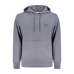 Blue Cotton Men's Hooded Sweatshirt