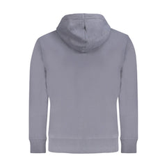 Blue Cotton Men's Hooded Sweatshirt