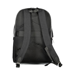 Black Polyester Men Backpack