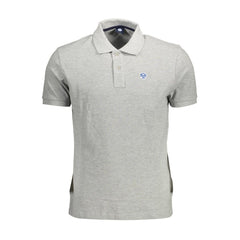 Gray Cotton Men Polo
