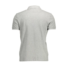 Gray Cotton Men Polo