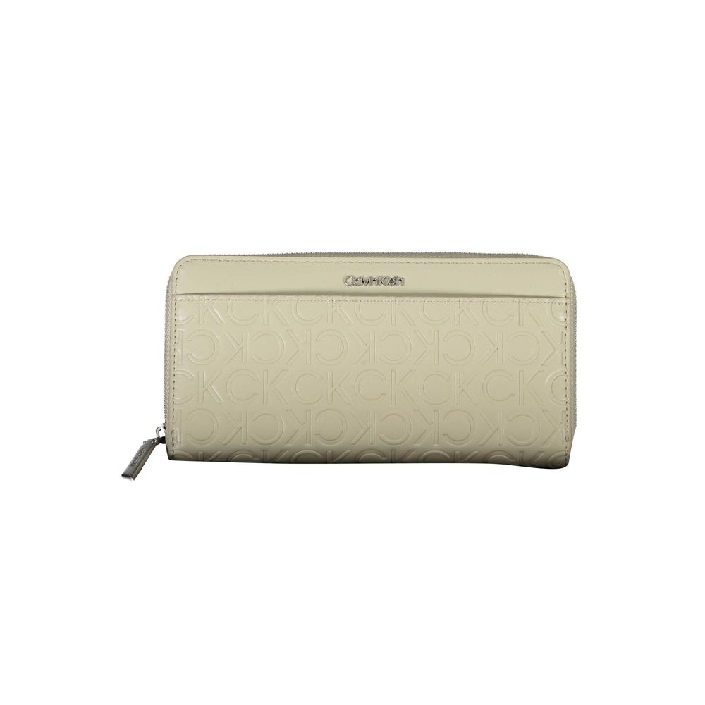 Beige Polyurethane Women Wallet