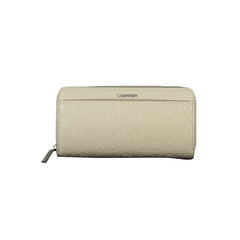 Beige Polyurethane Women Wallet